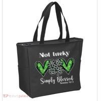 Not Lucky Simply Blessed Clover Tote Bag thumb 2