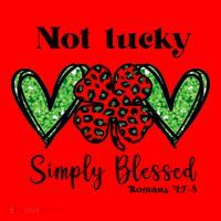 Not Lucky Simply Blessed Clover Santa Hat thumb 1