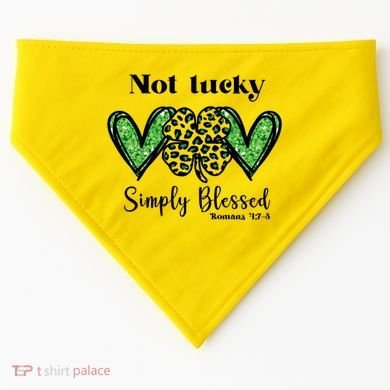 Not Lucky Simply Blessed Clover USA-Made Doggie Bandana