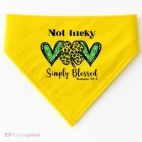 Not Lucky Simply Blessed Clover USA-Made Doggie Bandana thumb 0