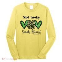 Not Lucky Simply Blessed Clover Long Sleeve Shirt thumb 0