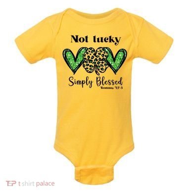 Not Lucky Simply Blessed Clover Baby Bodysuit