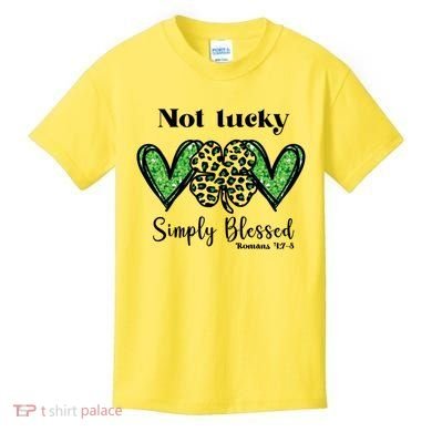 Not Lucky Simply Blessed Clover Kids T-Shirt