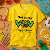 Not Lucky Simply Blessed Clover Kids T-Shirt thumb 3