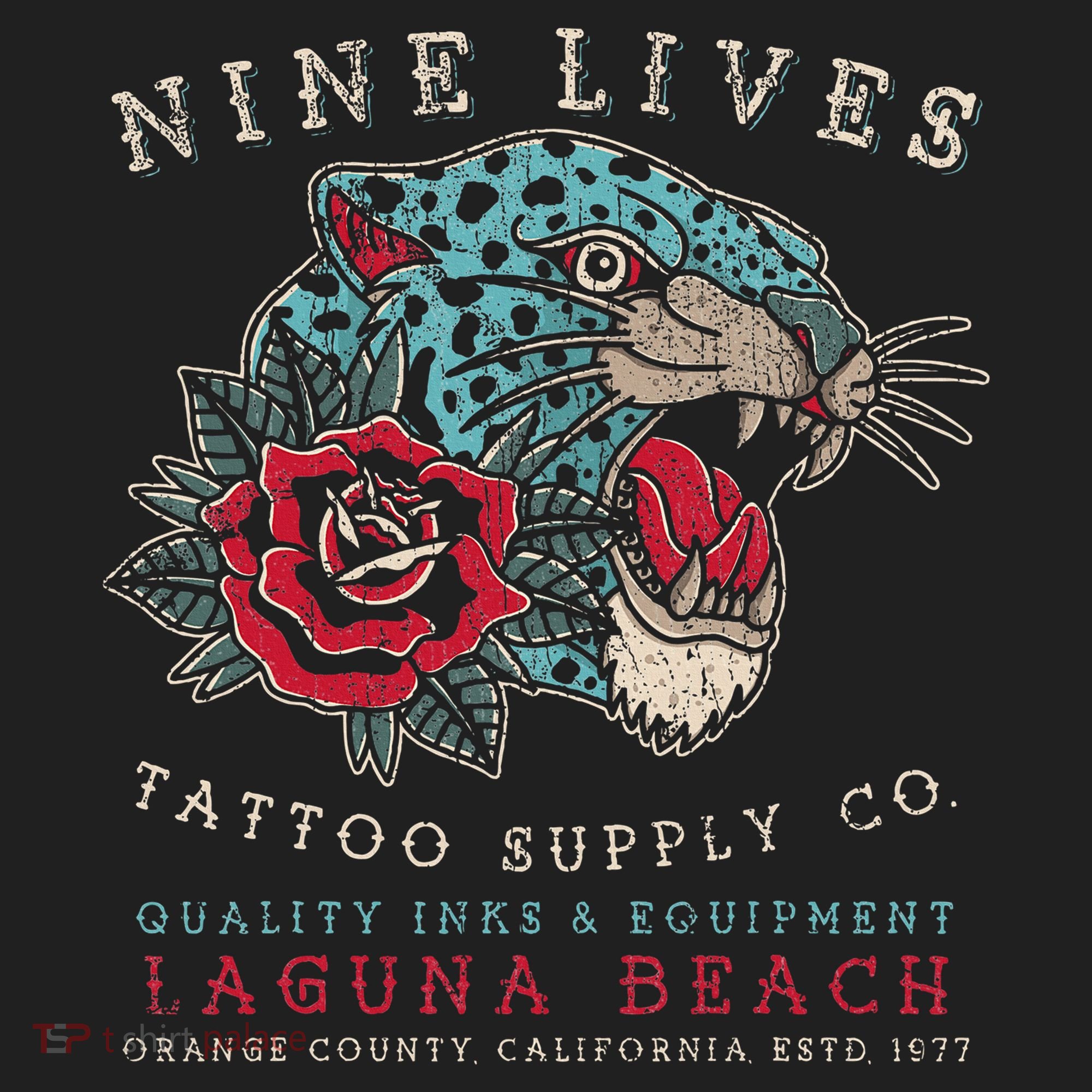 Nine Lives Tattoo Supply Co Old School Panther Laguna Beach Beanie