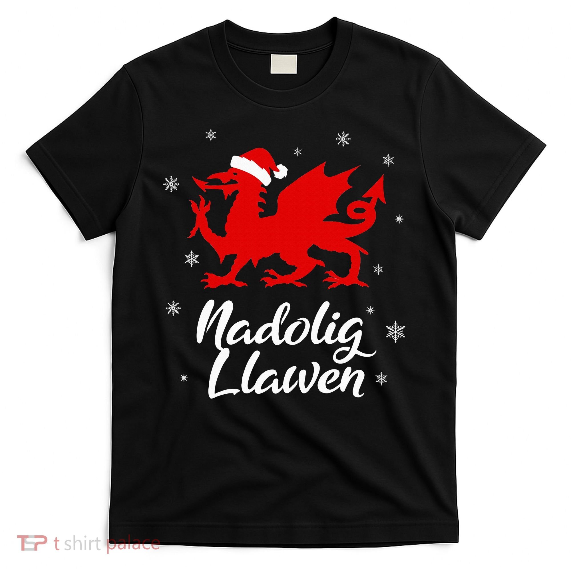 Nadolig Llawen Wales Welsh Cymru Merry Christmas Dragon T-Shirt