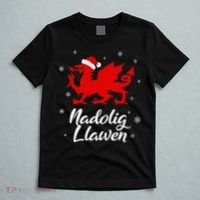 Nadolig Llawen Wales Welsh Cymru Merry Christmas Dragon T-Shirt thumb 5