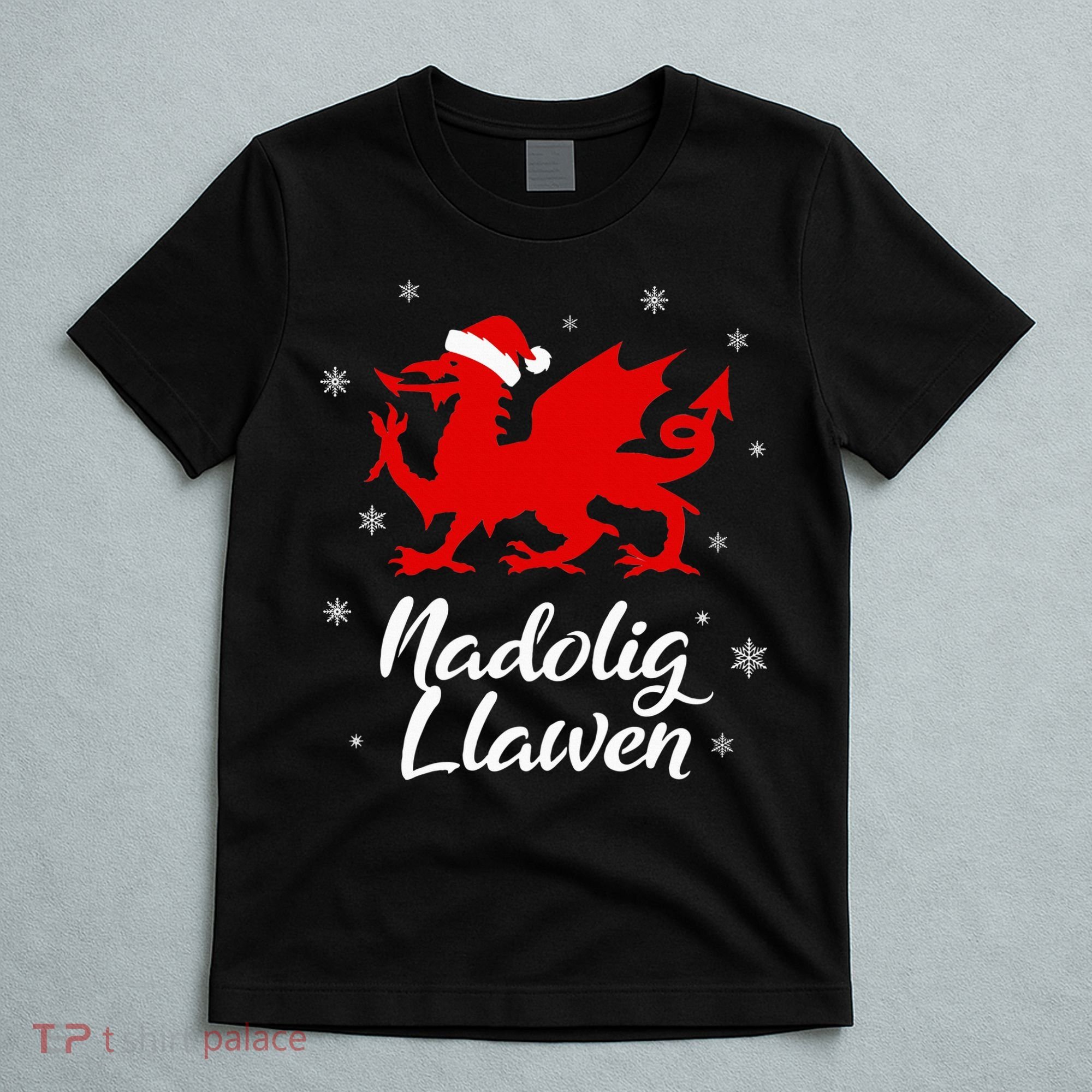 Nadolig Llawen Wales Welsh Cymru Merry Christmas Dragon T-Shirt