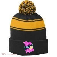 Neon Moon 90s Country Music Stripe Pom Pom Beanie thumb 0