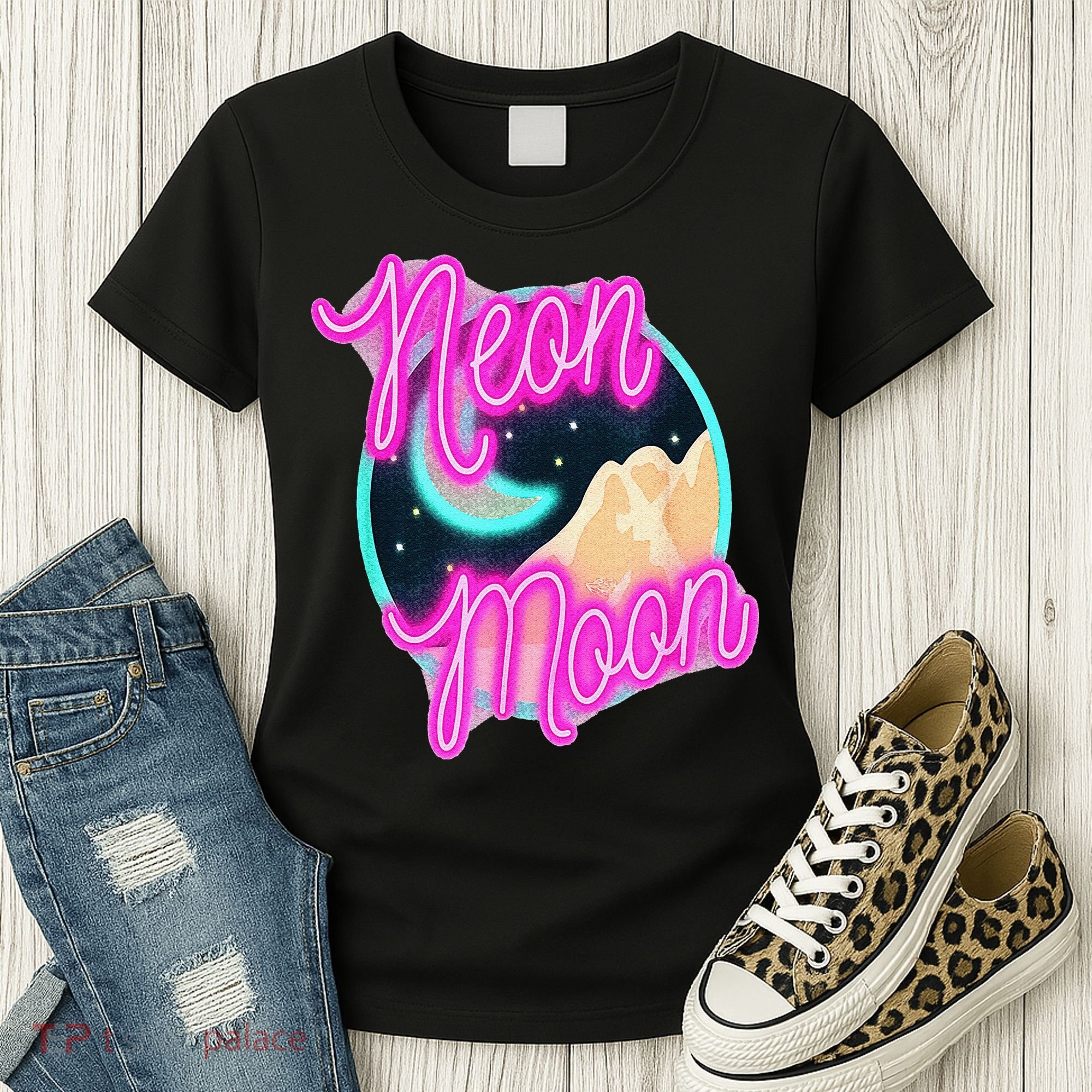 Neon Moon 90s Country Music Women's T-Shirt