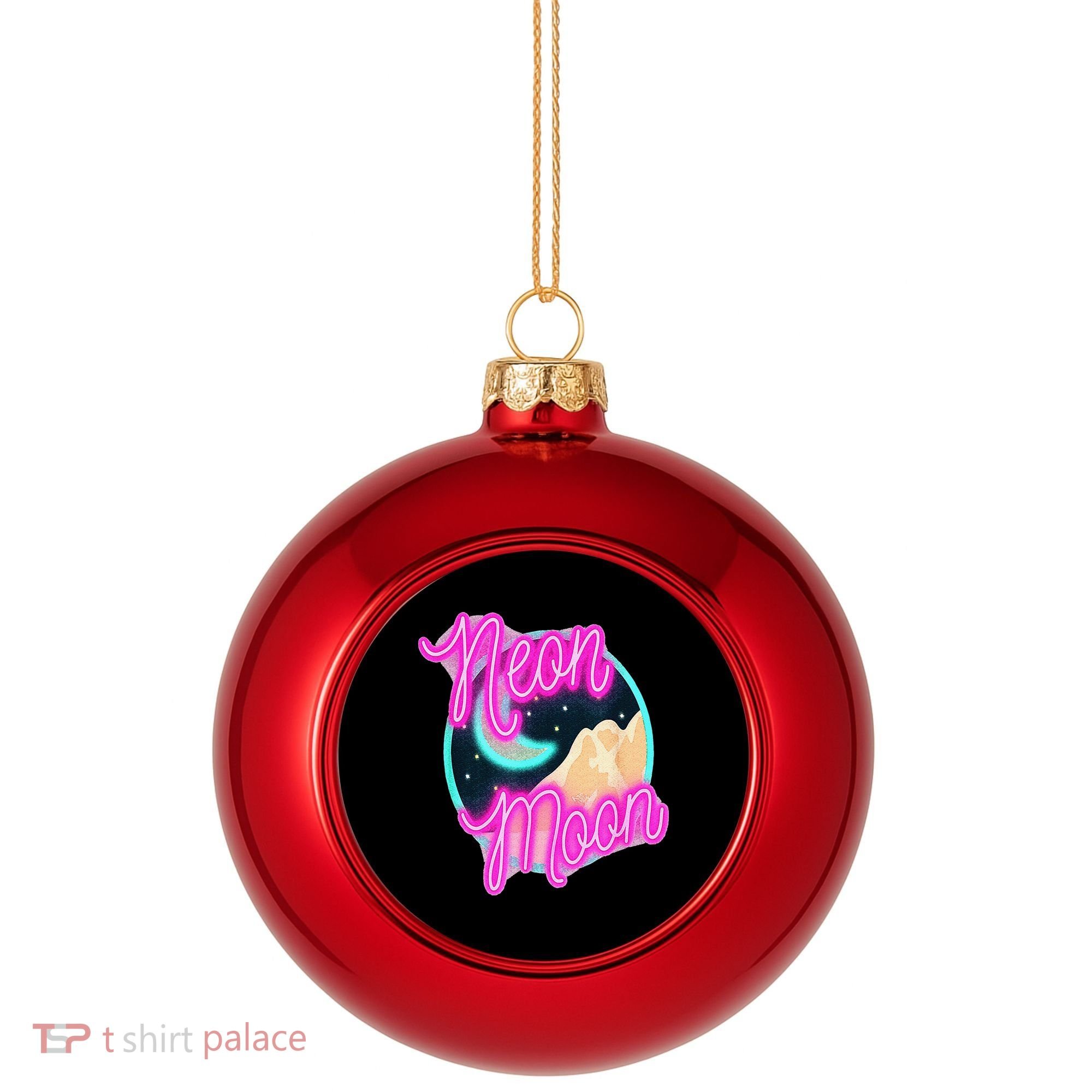 Neon Moon 90s Country Music Plastic Christmas Ball Ornament