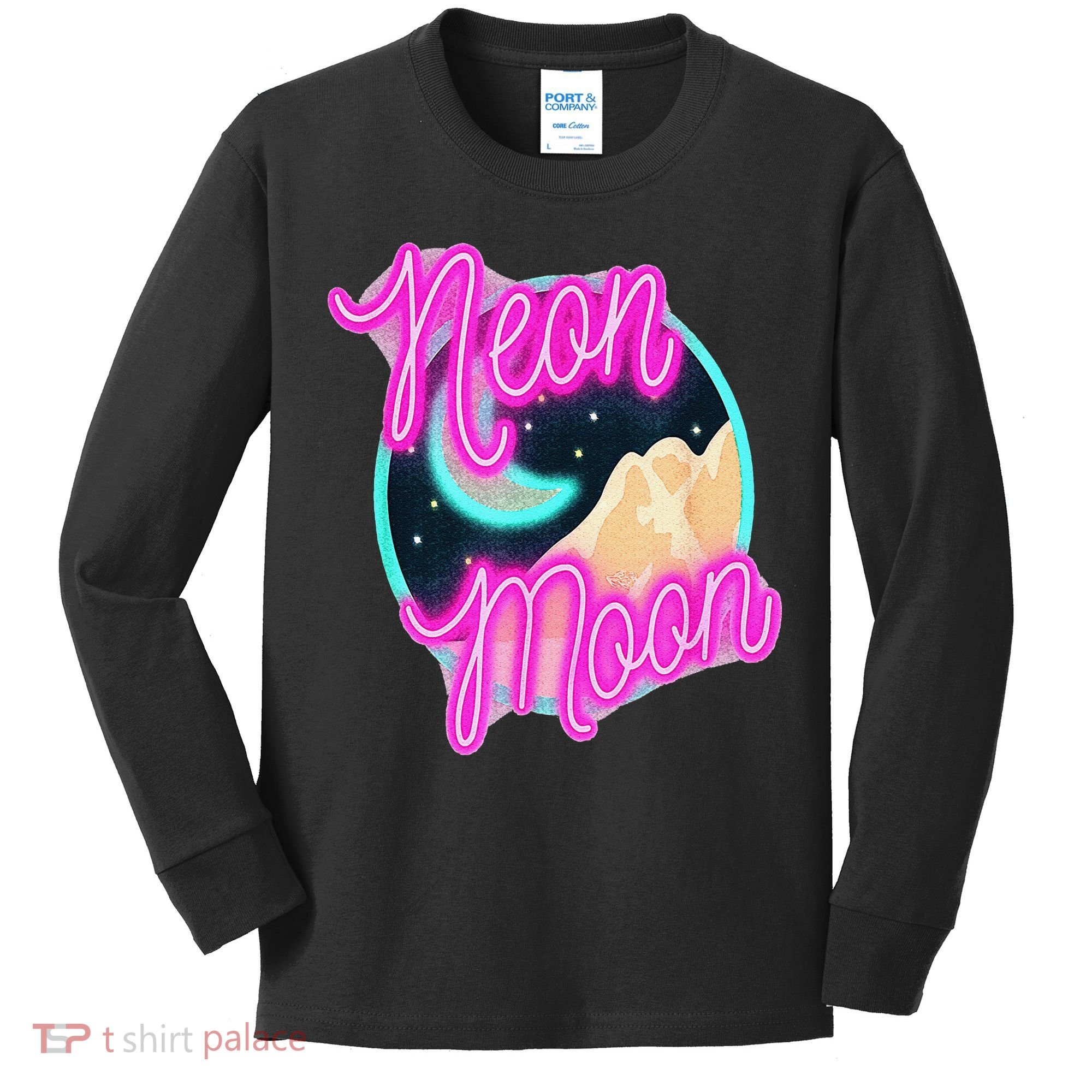 Neon Moon 90s Country Music Kids Long Sleeve Shirt