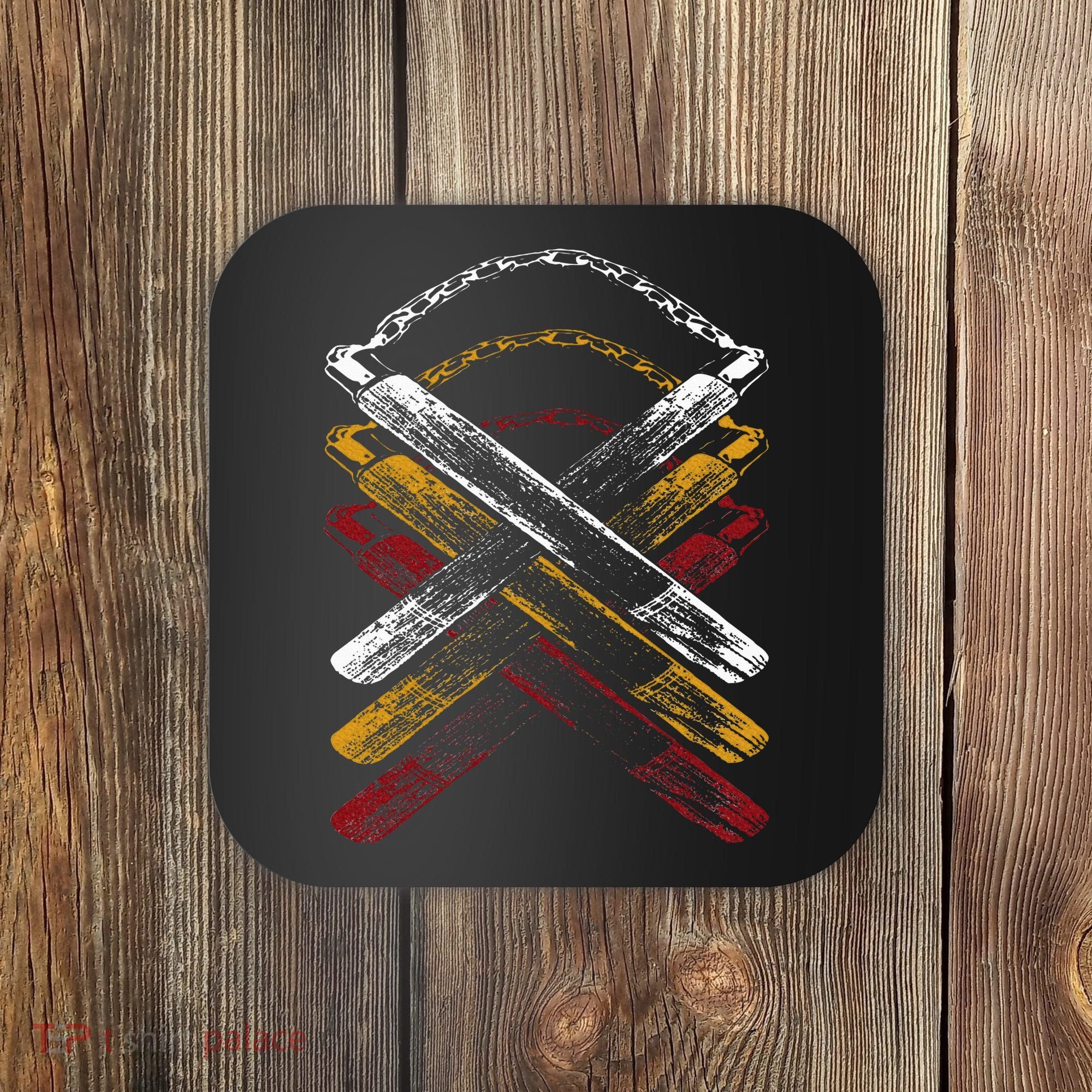 Nunchucks Martial Arts Retro Coaster