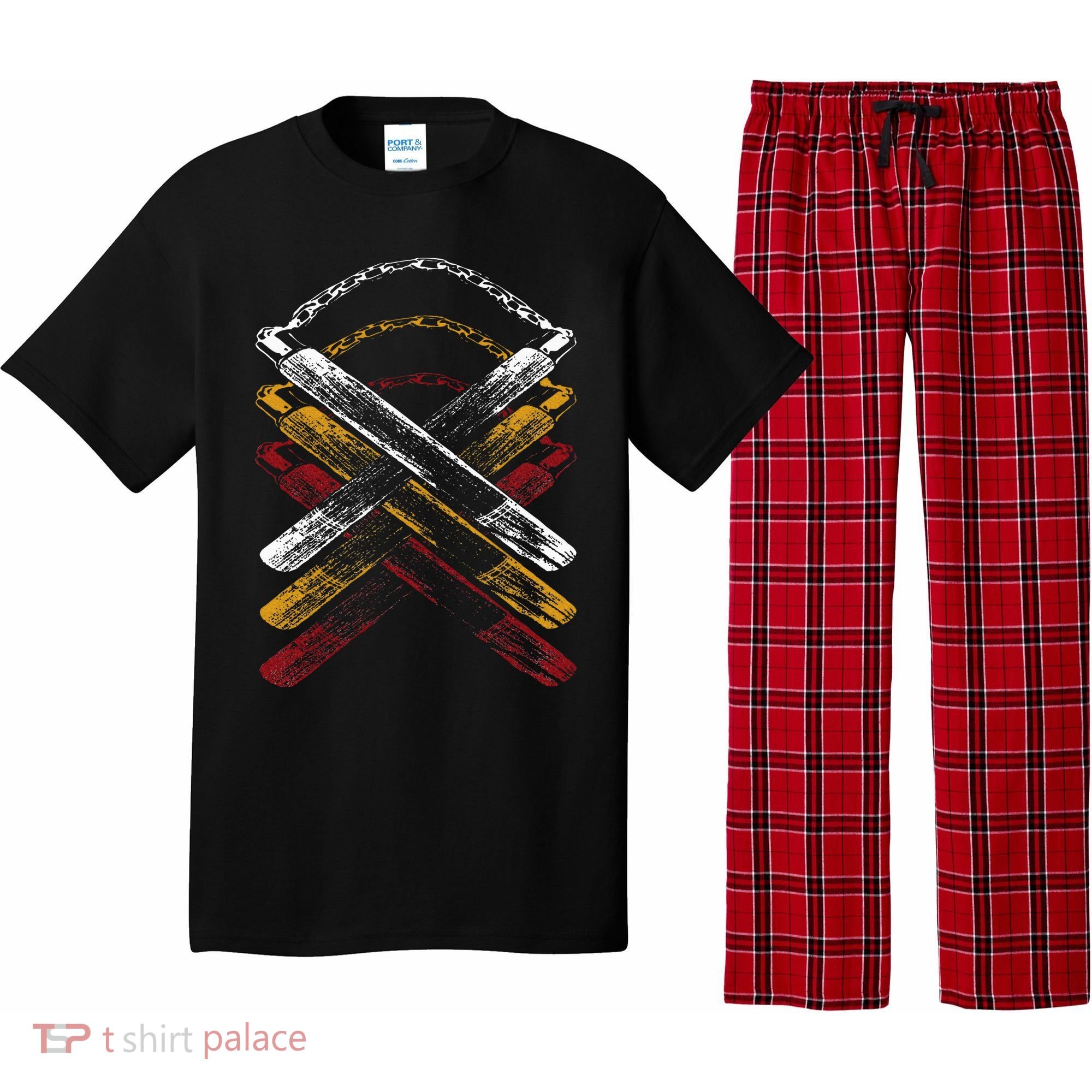 Nunchucks Martial Arts Retro Pajama Set