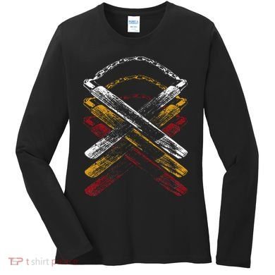 Nunchucks Martial Arts Retro Women's Long Sleeve Shirt