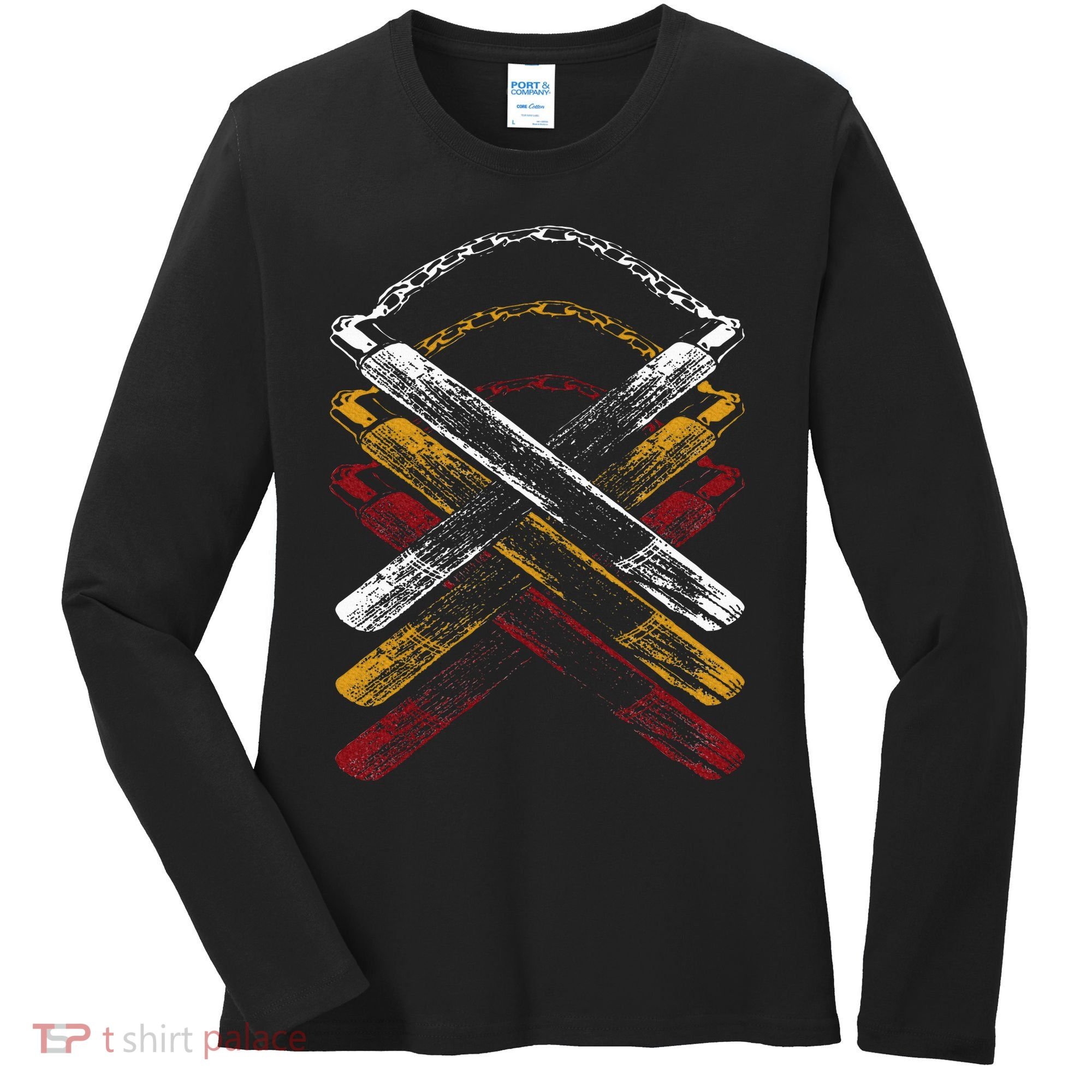 Nunchucks Martial Arts Retro Women's Long Sleeve Shirt