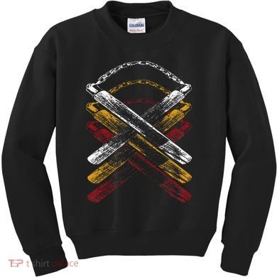 Nunchucks Martial Arts Retro Kids Sweatshirt