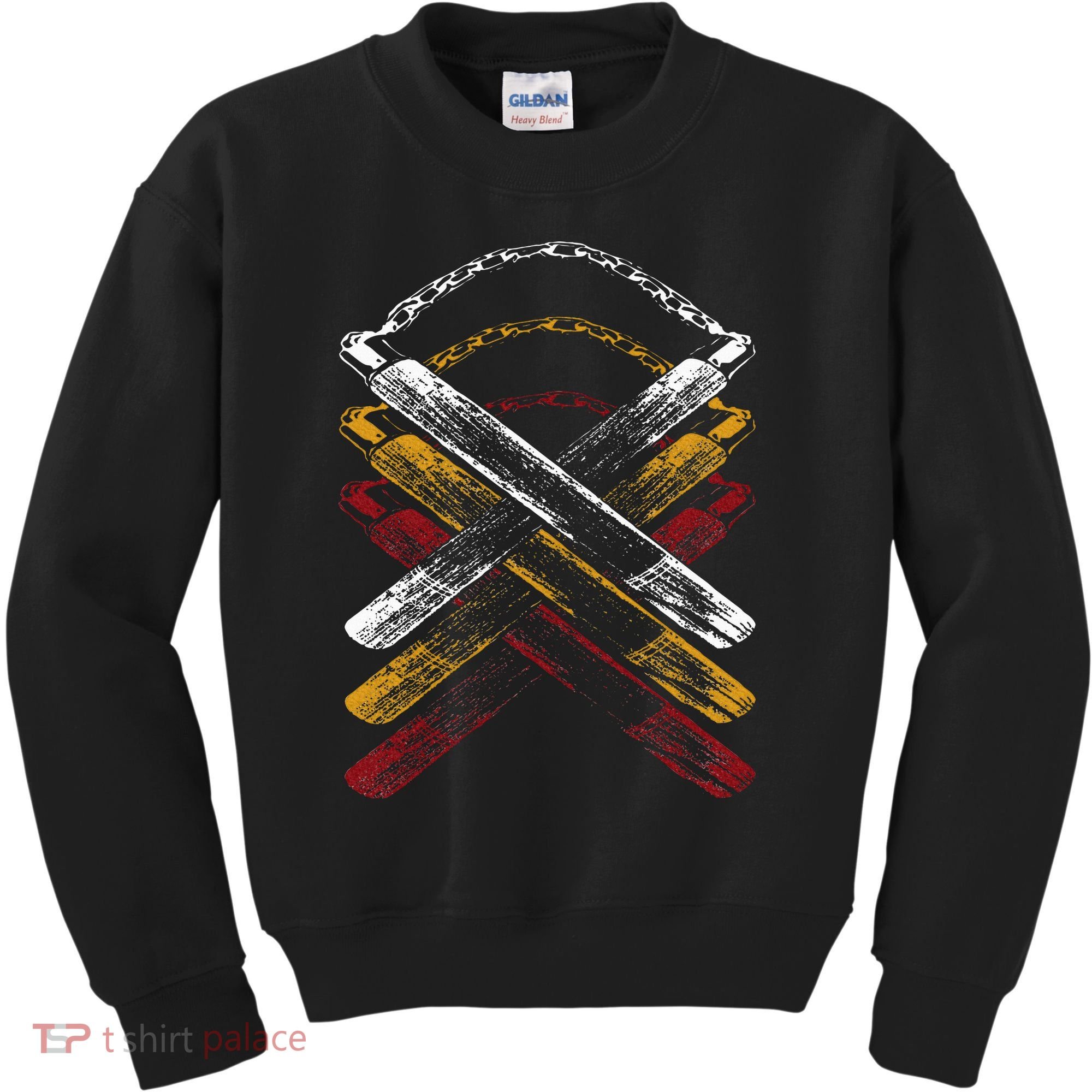 Nunchucks Martial Arts Retro Kids Sweatshirt
