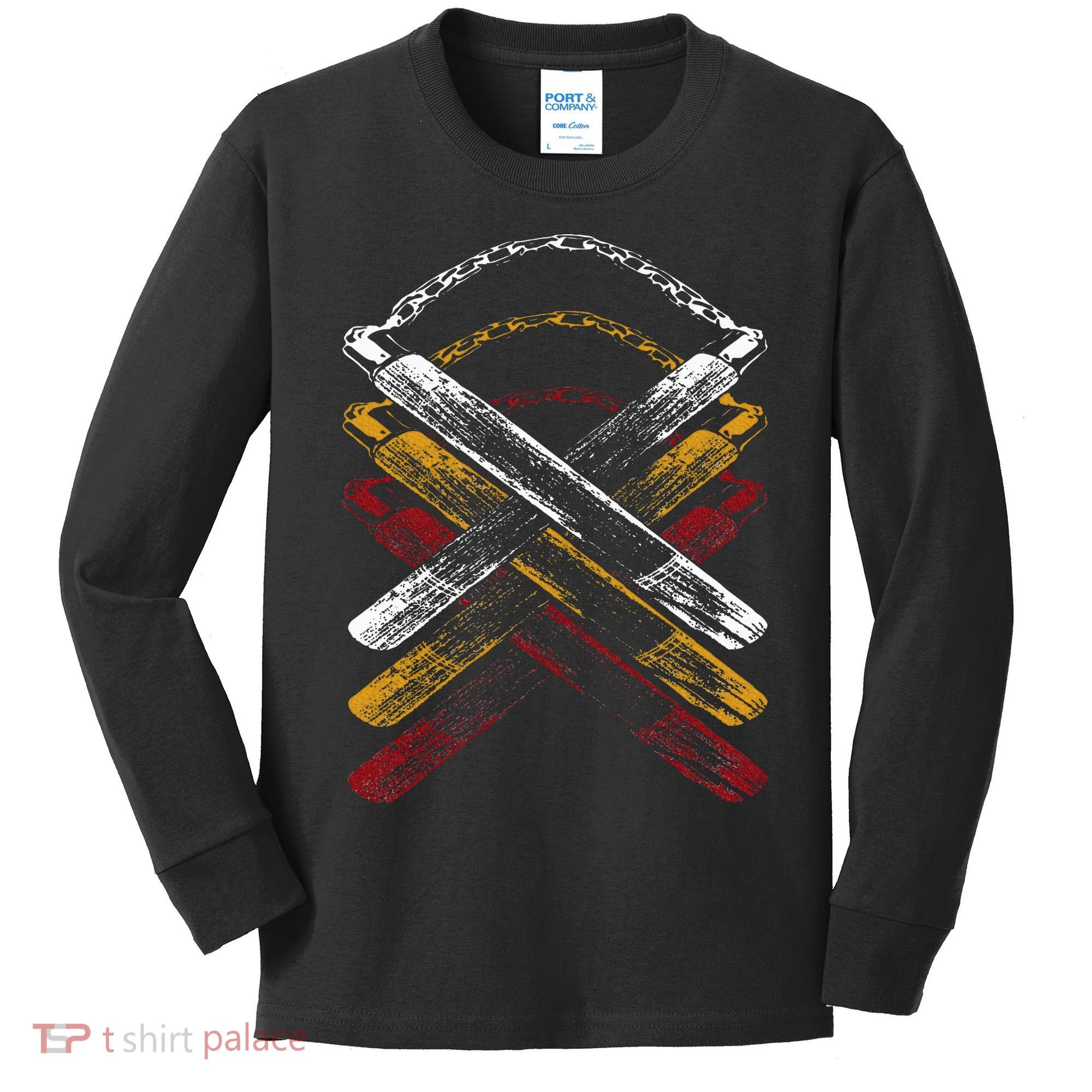 Nunchucks Martial Arts Retro Kids Long Sleeve Shirt