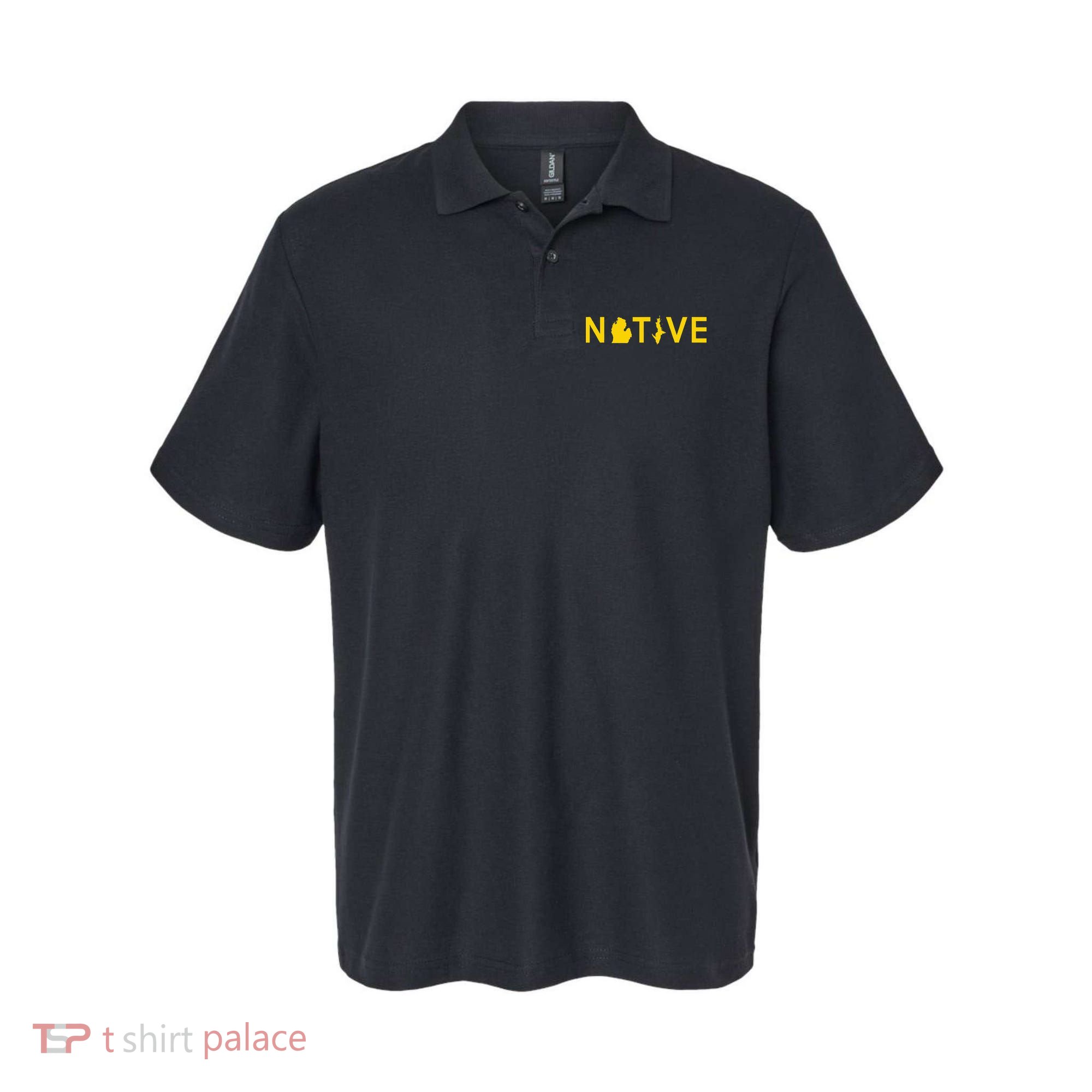 Native Michigander Ann Arbor Blue Yellow Polo
