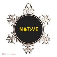 Native Michigander Ann Arbor Blue Yellow Ornament thumb 0