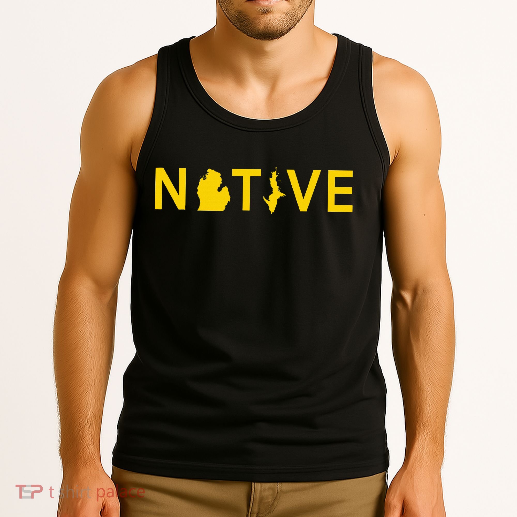 Native Michigander Ann Arbor Blue Yellow Tank Top