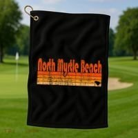 North Myrtle Beach Sc Retro 80s Style Golf Towel thumb 1