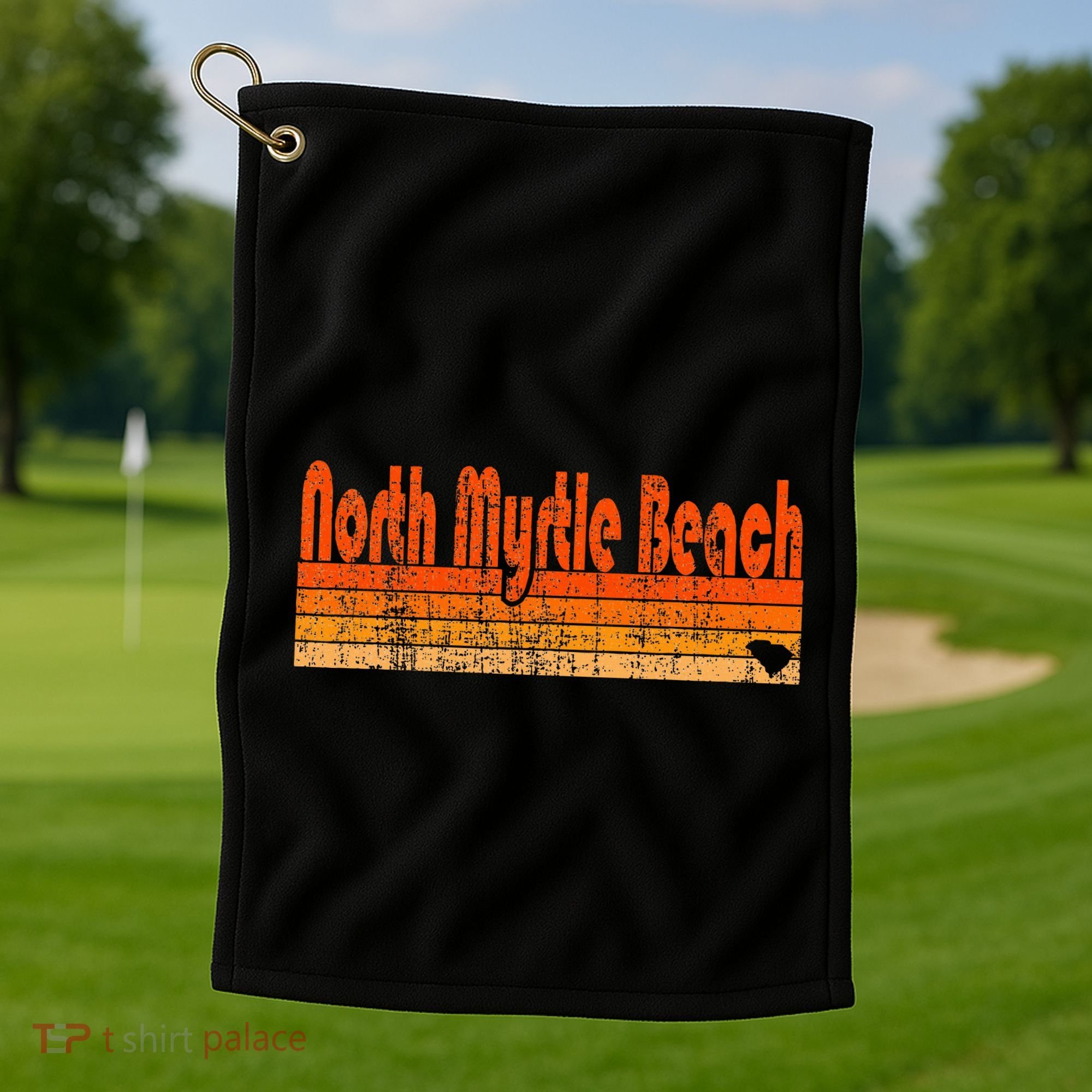 North Myrtle Beach Sc Retro 80s Style Golf Towel