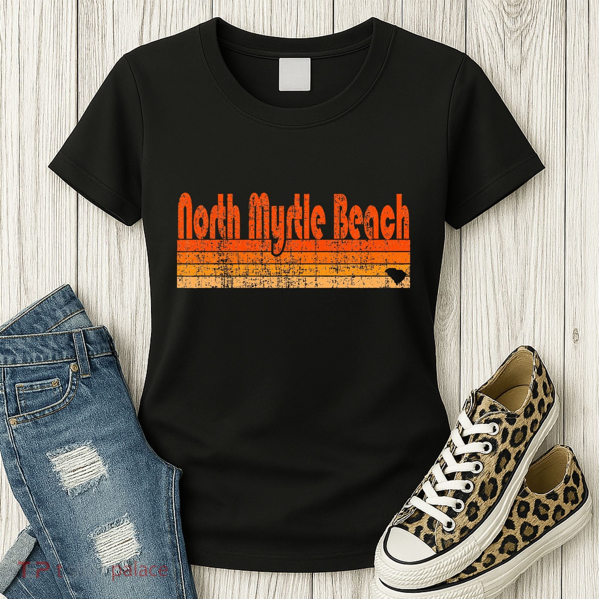 North Myrtle Beach Sc Retro 80s Style Women's T-Shirt