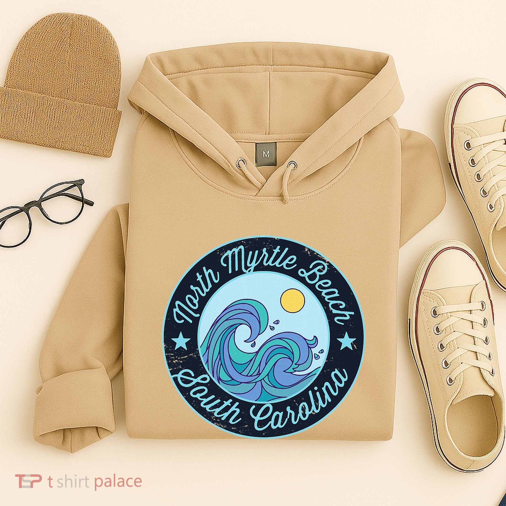 North Myrtle Beach Sc South Carolina Souvenir Nautical Surfe Hoodie