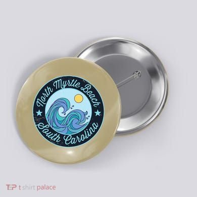 North Myrtle Beach Sc South Carolina Souvenir Nautical Surfe Button