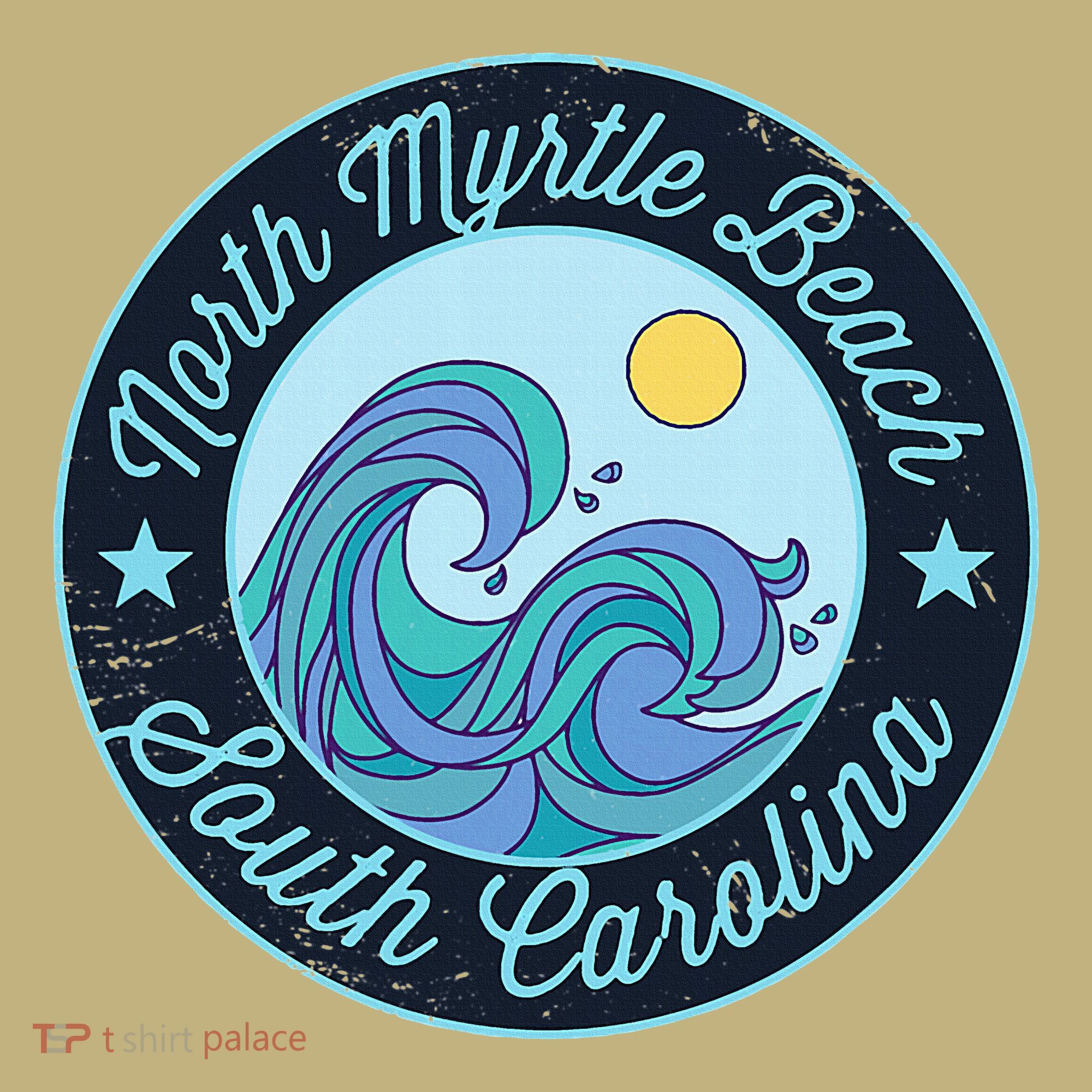 North Myrtle Beach Sc South Carolina Souvenir Nautical Surfe Button