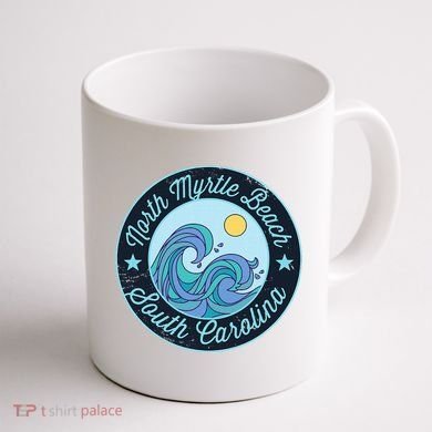 North Myrtle Beach Sc South Carolina Souvenir Nautical Surfe Coffee Mug back