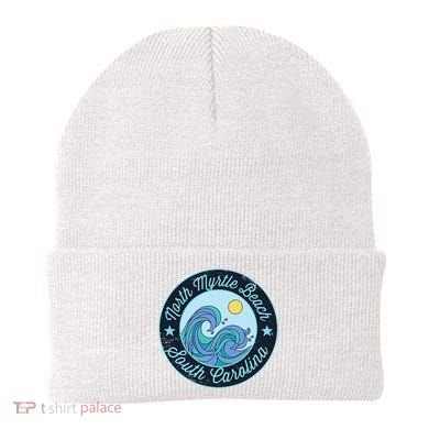North Myrtle Beach Sc South Carolina Souvenir Nautical Surfe Beanie