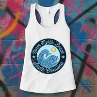 North Myrtle Beach Sc South Carolina Souvenir Nautical Surfe Women's Tank Top thumb 3