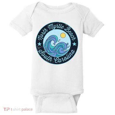North Myrtle Beach Sc South Carolina Souvenir Nautical Surfe Baby Bodysuit