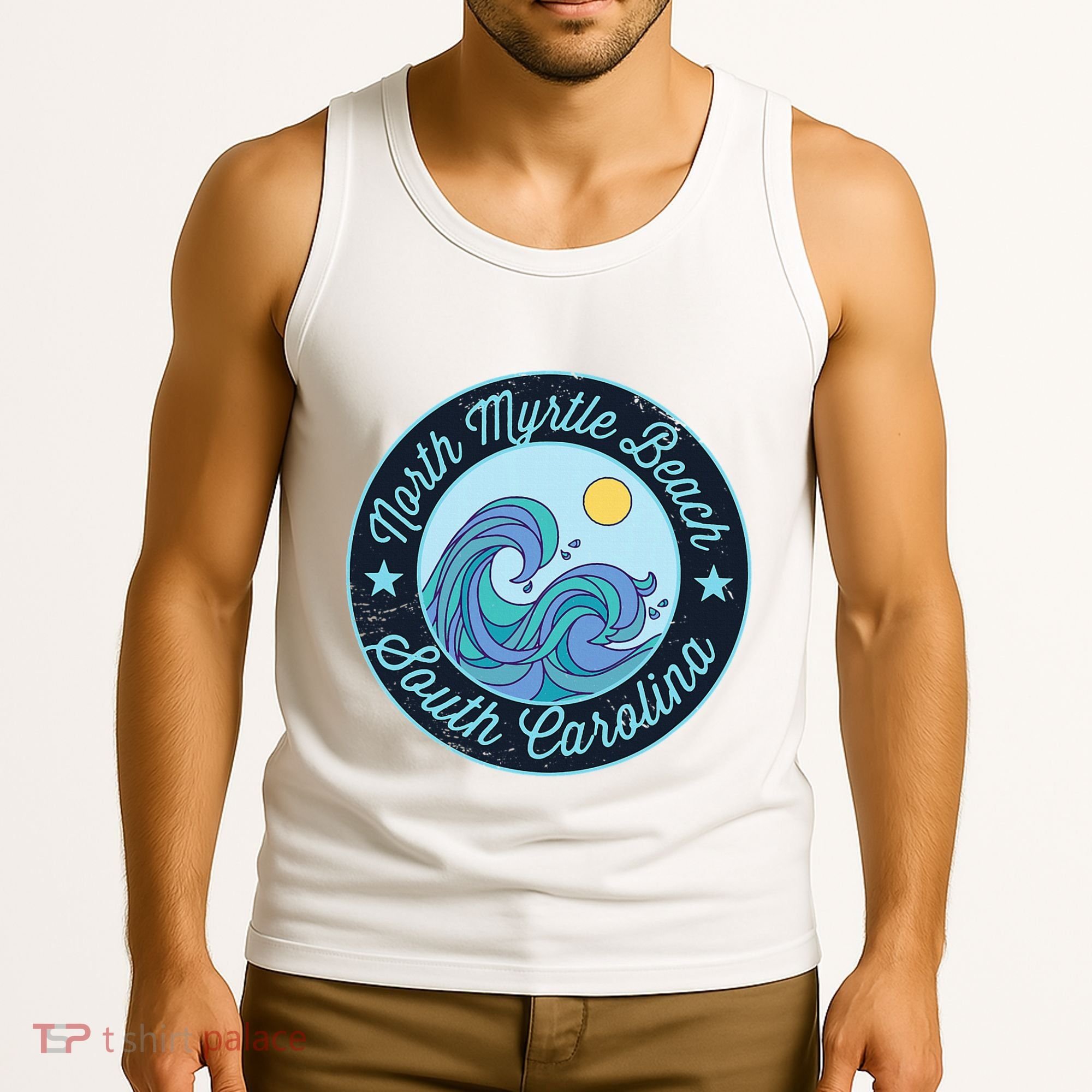 North Myrtle Beach Sc South Carolina Souvenir Nautical Surfe Tank Top