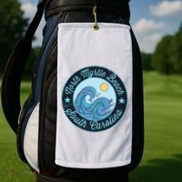 North Myrtle Beach Sc South Carolina Souvenir Nautical Surfe Golf Towel thumb 2