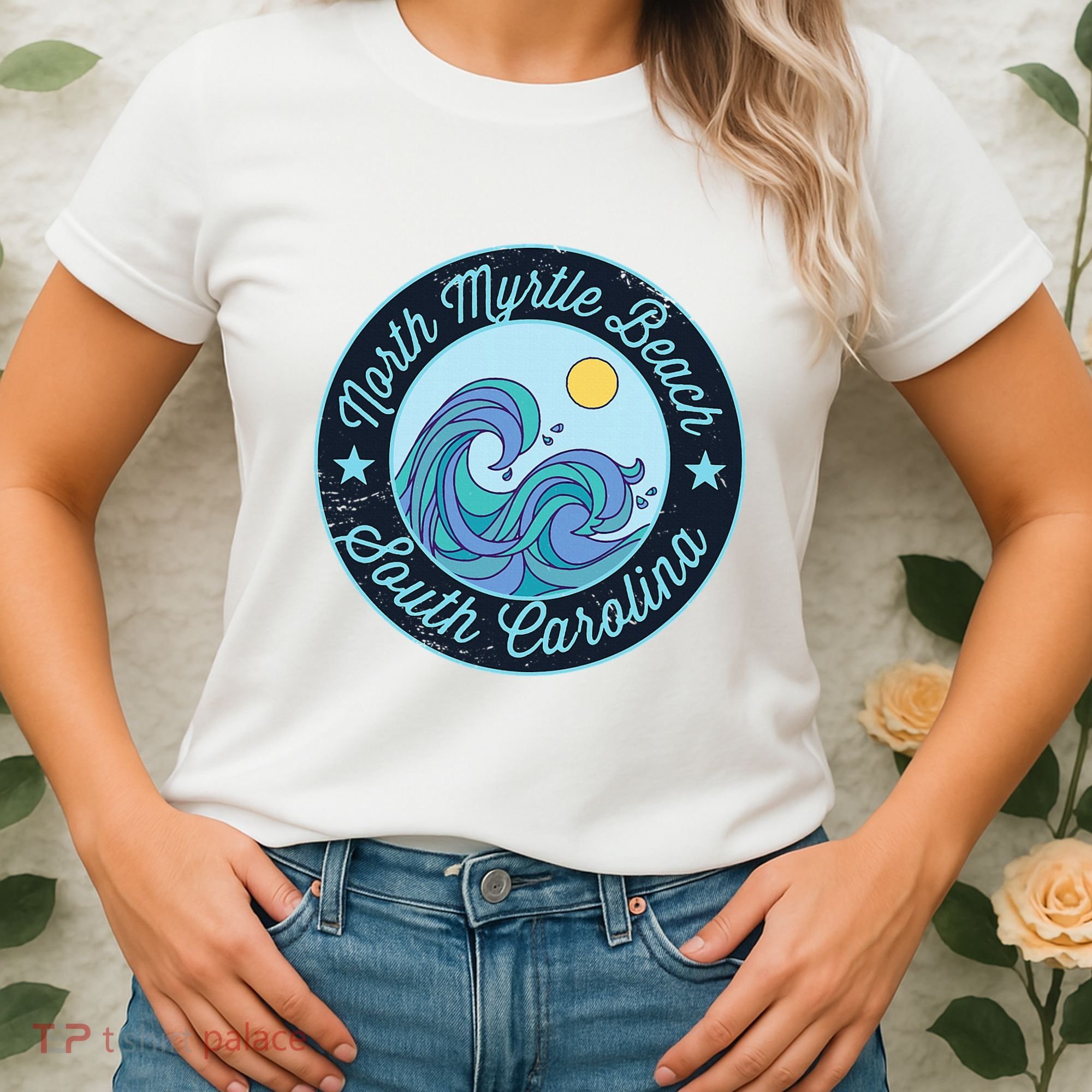 North Myrtle Beach Sc South Carolina Souvenir Nautical Surfe Women's T-Shirt