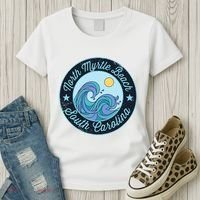 North Myrtle Beach Sc South Carolina Souvenir Nautical Surfe Women's T-Shirt thumb 3