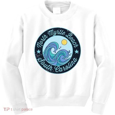 North Myrtle Beach Sc South Carolina Souvenir Nautical Surfe Kids Sweatshirt