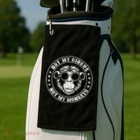 Not My Circus Monkeys Funny Monkey Animal Lover Graphic Golf Towel thumb 2