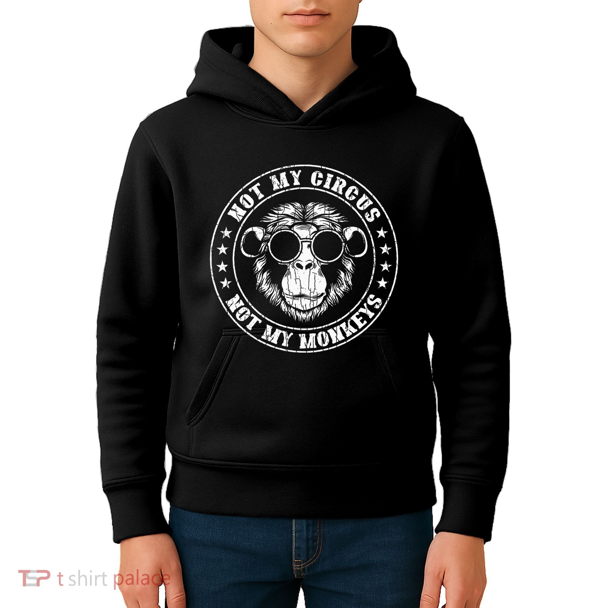 Not My Circus Monkeys Funny Monkey Animal Lover Graphic Kids Hoodie