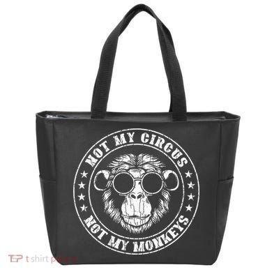 Not My Circus Monkeys Funny Monkey Animal Lover Graphic Tote Bag