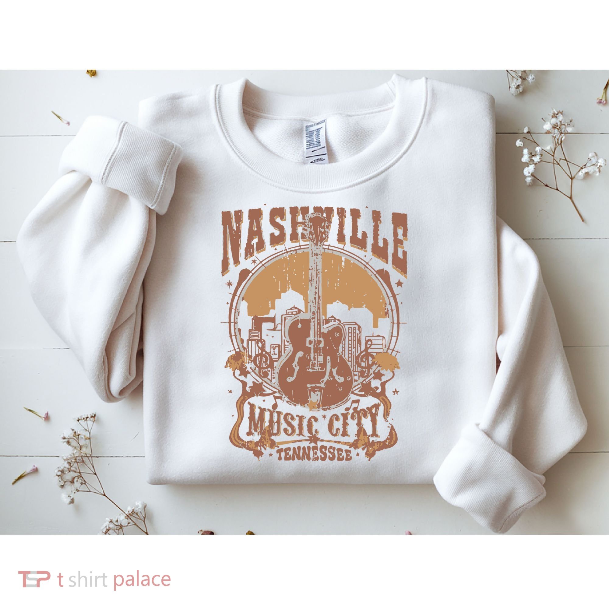 Nashville Music City Tennessee Guitar Sweatshirt