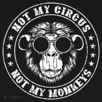 Not My Circus Monkeys Funny Monkey Animal Lover USA-Made Doggie Bandana thumb 2