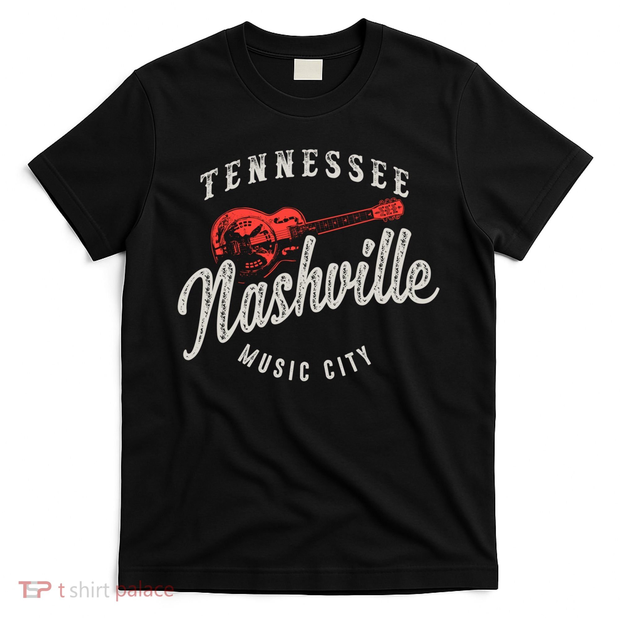 Nashville Music City Guitar Vintage Gift T-Shirt