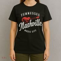 Nashville Music City Guitar Vintage Gift T-Shirt thumb 4