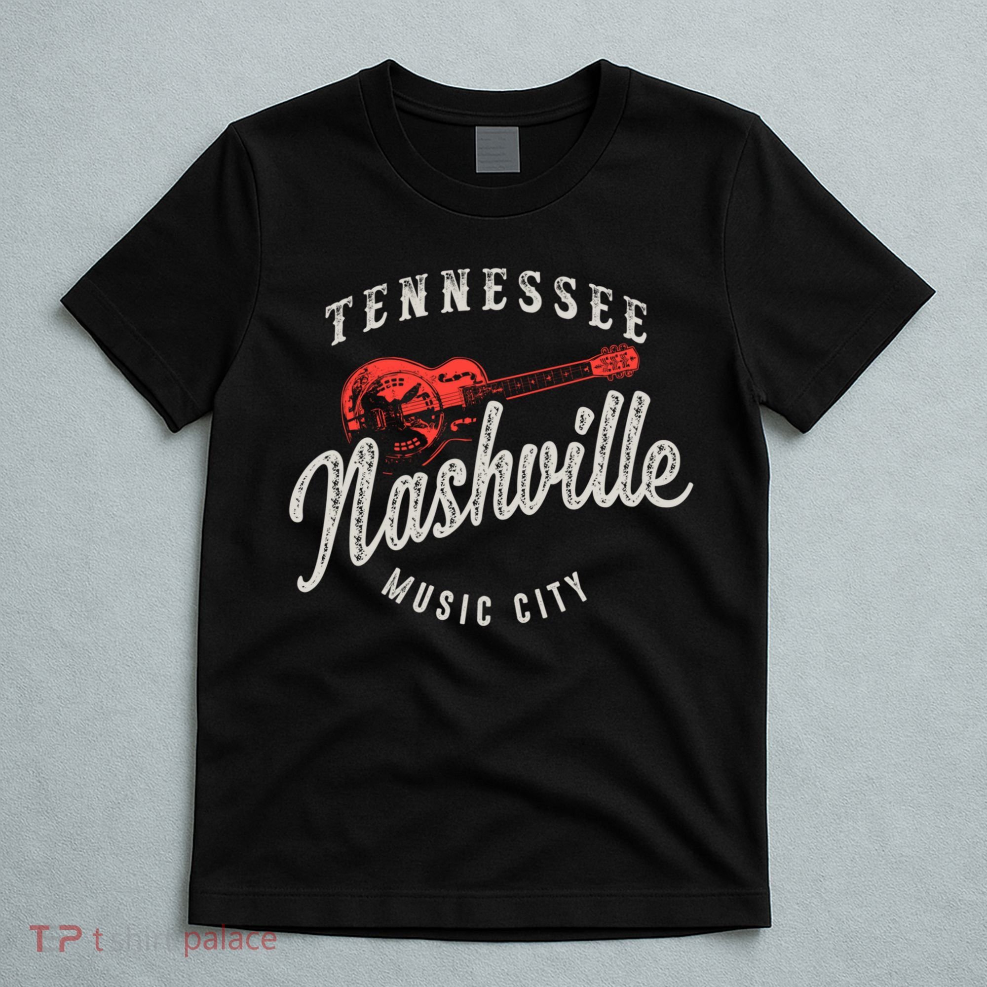 Nashville Music City Guitar Vintage Gift T-Shirt