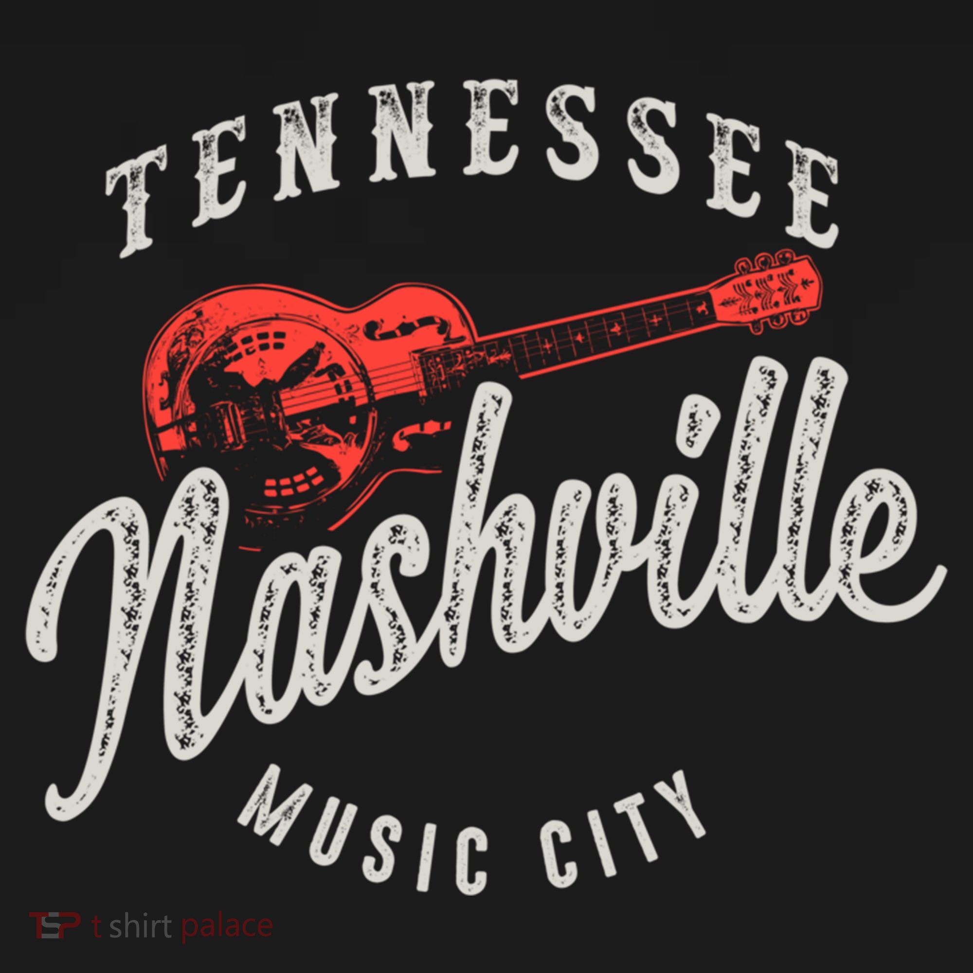 Nashville Music City Guitar Vintage Gift T-Shirt